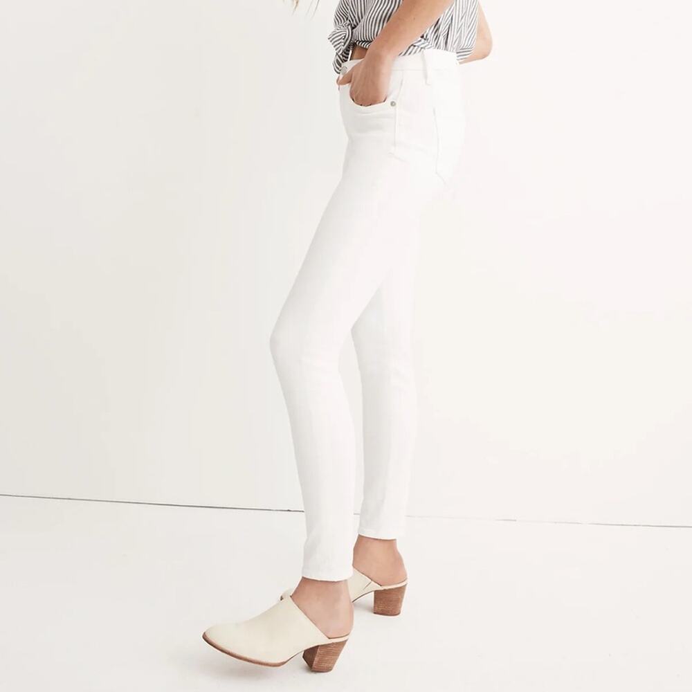 Madewell Petite 9" Mid-Rise Skinny Jeans in Pure White Women’s Size 36 P - Picture 12 of 13